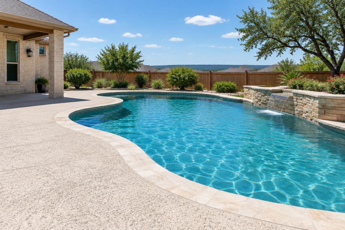 Concrete Pool Decks — Illustrative image of a textured concrete pool deck